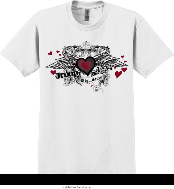 Troops Girls Design » SP5322 Heart with Wings