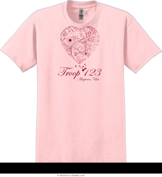 Flower Heart T-shirt Design