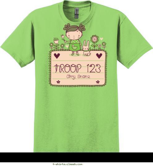 Girl Scouts TROOP 123 City, State T-shirt Design SP5325