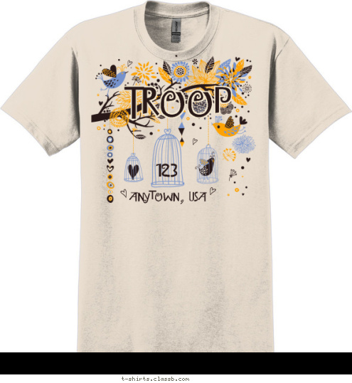 Girl Scouts Troop 123 Anytown, Usa T-shirt Design SP5326