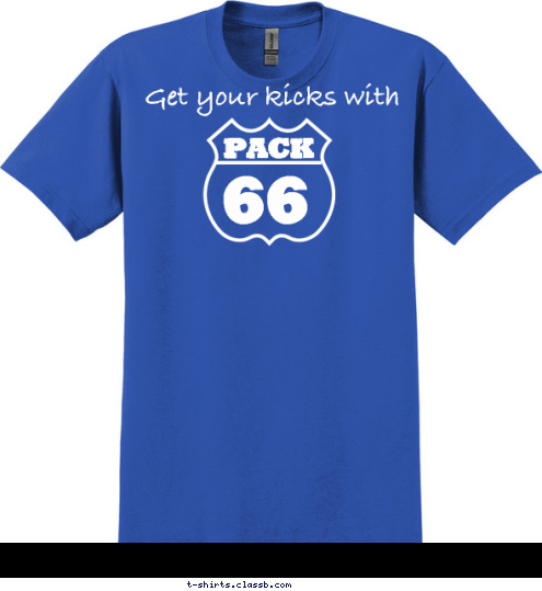 Get your kicks with PACK 66 T-shirt Design 