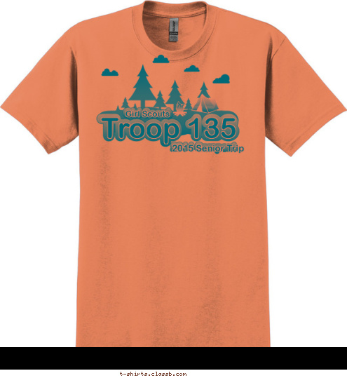 2015 Senior Trip Troop 135 Girl Scouts T-shirt Design 