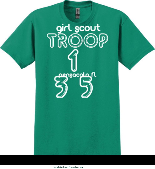 pensacola fl girl scout 1 35 TROOP T-shirt Design 