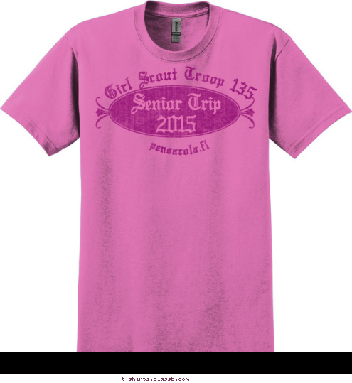 pensacola,fl Girl Scout Troop 135 Senior Trip
   2015 T-shirt Design 