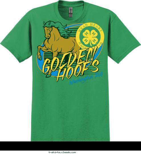 HOOF'S  GOLDEN HANDS HEALTH HEAD HEART Washington, PA T-shirt Design 