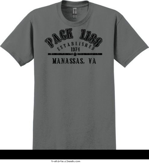 PACK 1188 1974 MANASSAS, VA ESTABLISHED T-shirt Design 