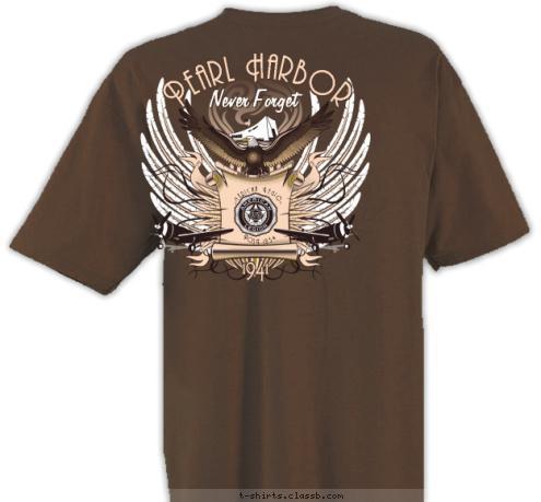 AMERICAN LEGION POST 1234 POST 1234 American Legion 1941 Never Forget Pearl Harbor T-shirt Design SP5350