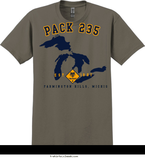 PACK 235 FARMINGTON HILLS, MICHIGAN 1981 EST. T-shirt Design 