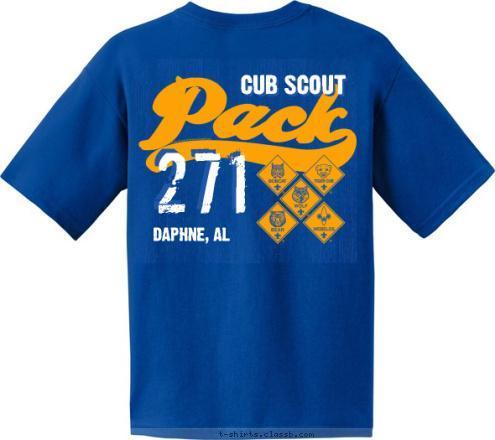 CUB SCOUT 271 DAPHNE, AL T-shirt Design Front and back Cub Scout Pack 271