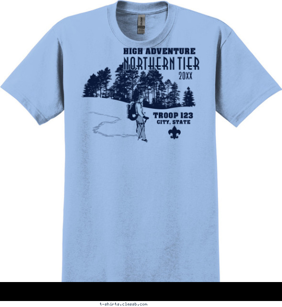 Northern Tier Hiking in the Snow T-shirt Design