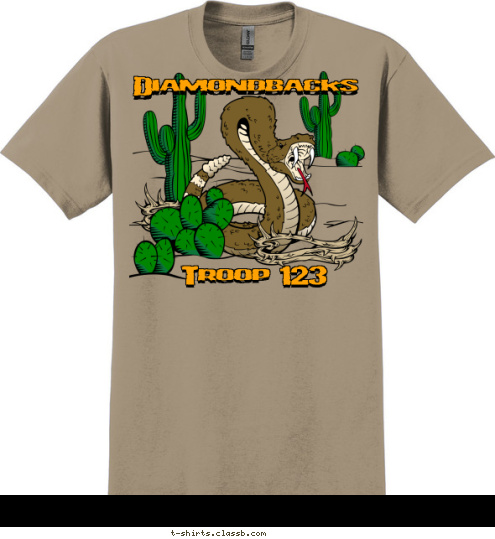 ANYTOWN, USA TROOP 123 ATROL P Troop 123 Diamondbacks T-shirt Design 