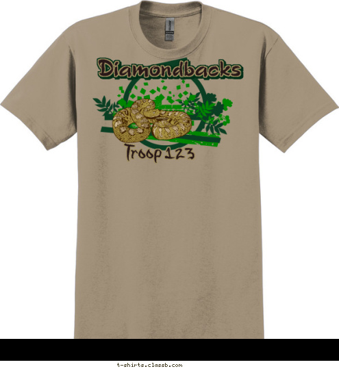 Anytown, USA Diamondbacks Troop 123 T-shirt Design 