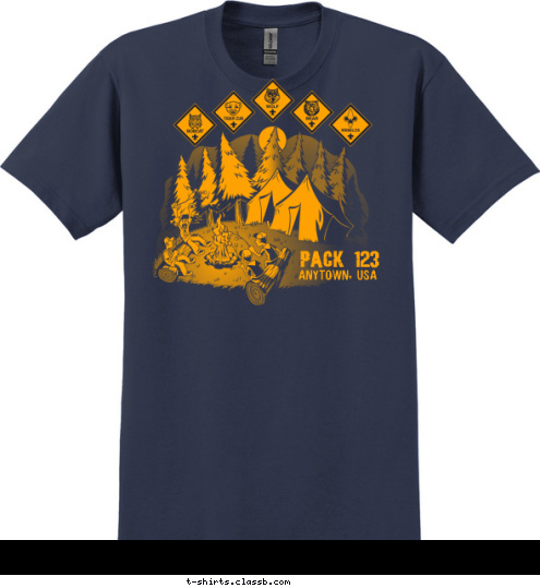 PACK 123 ANYTOWN, USA T-shirt Design 