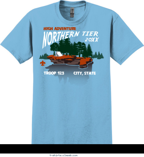 2017 CITY, STATE TROOP 123 HIGH ADVENTURE T-shirt Design SP5356