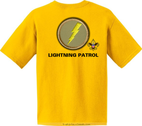 Pack 240, Texas City LIGHTNING PATROL BSA TROOP 123 T-shirt Design 