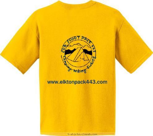 www.elktonpack443.com
 Camping, Hiking, Fishing CUB SCOUT PACK 443  T-shirt Design 