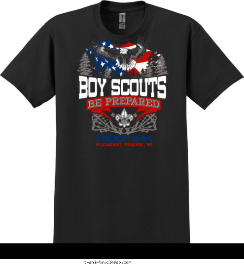 BOY SCOUTS PLEASANT PRAIRIE, WI  TROOP 544 T-shirt Design 