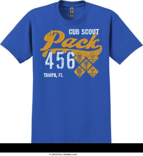 PACK 123 Anytown, USA 456 CUB SCOUT TAMPA, FL CUB SCOUT T-shirt Design 