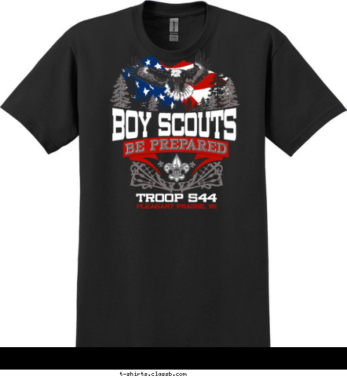 BOY SCOUTS PLEASANT PRAIRIE, WI  TROOP 544 T-shirt Design 