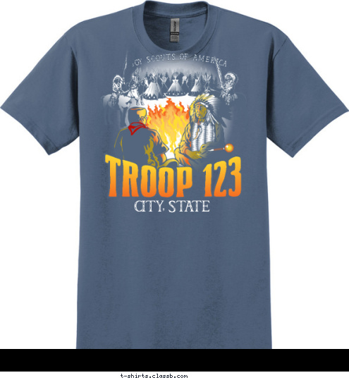 BOY SCOUTS OF AMERICA CITY, STATE TROOP 123 T-shirt Design SP5388