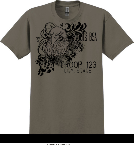 Eagle Head and Vines T-shirt Design