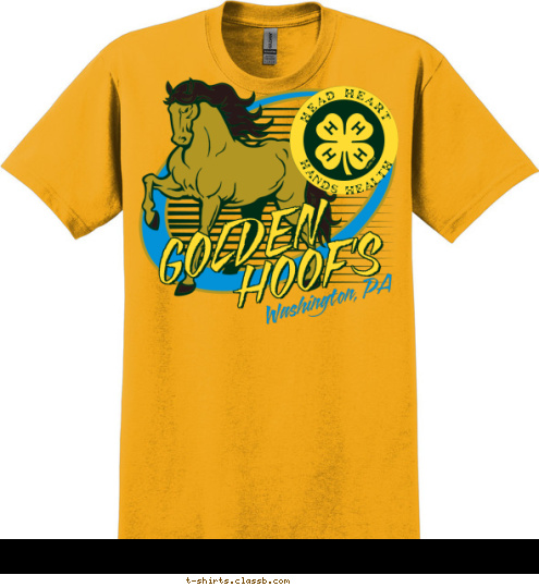 HOOF'S  GOLDEN HANDS HEALTH HEAD HEART Washington, PA T-shirt Design 