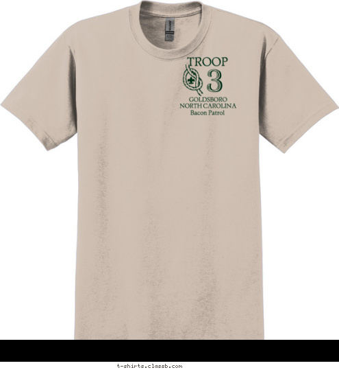 Prepared. For Life. Bacon. For Breakfast. Bacon Patrol GOLDSBORO
NORTH CAROLINA TROOP 3 T-shirt Design 