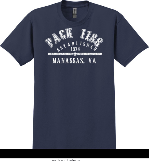 PACK 1188 1974 MANASSAS, VA ESTABLISHED T-shirt Design 