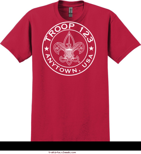 TROOP 123 ANYTOWN, USA T-shirt Design 