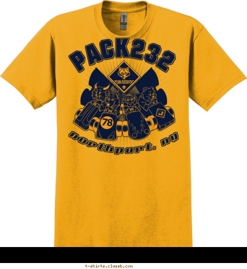 PACK232 northport, ny T-shirt Design