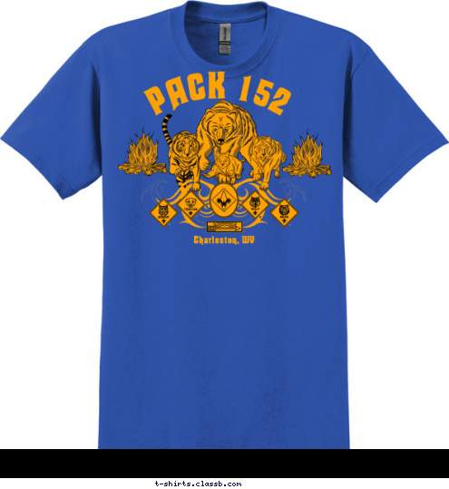 Charleston, WV PACK 152 T-shirt Design 