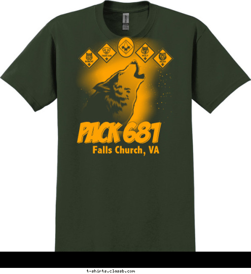 Falls Church, VA PACK 681 T-shirt Design 