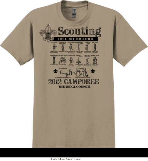 RED RIDGE COUNCIL CAMPOREE 2012 TIES IT ALL TOGETHER Scouting T-shirt Design 