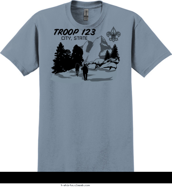 Hikers on Rocky Mountain T-shirt Design