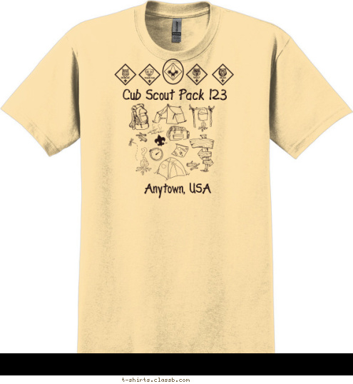 Anytown, USA Cub Scout Pack 123 T-shirt Design 