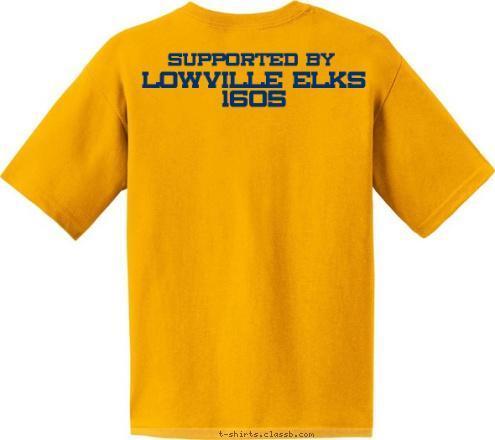 New Text LOWVILLE ELKS 1605 Supported By LOWVILLE, NY PACK 1605 T-shirt Design 