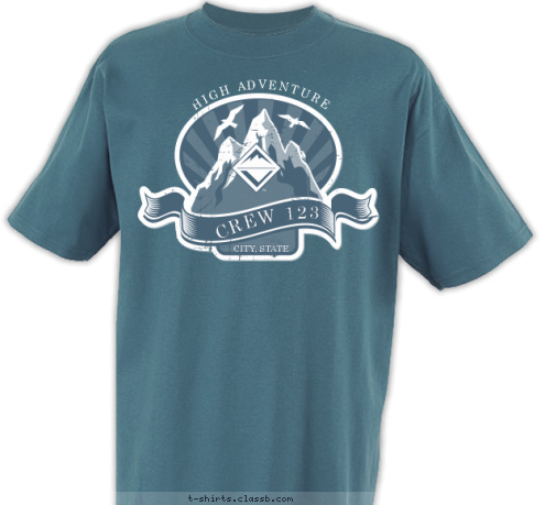 CREW 123 CITY, STATE HIGH ADVENTURE T-shirt Design SP5461