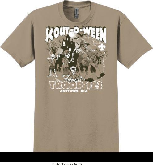 BOY SCOUTS OF AMERICA SCOUT-O-WEEN SCOUT-O-WEEN TROOP 123 ANYTOWN  USA T-shirt Design SP5408