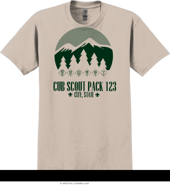 Graphic Mountains & Trees T-shirt Design