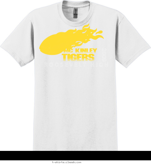 TIGERS MC KINLEY 2009 R O O S E V E L T   H I G H T-shirt Design Tigers flaming football