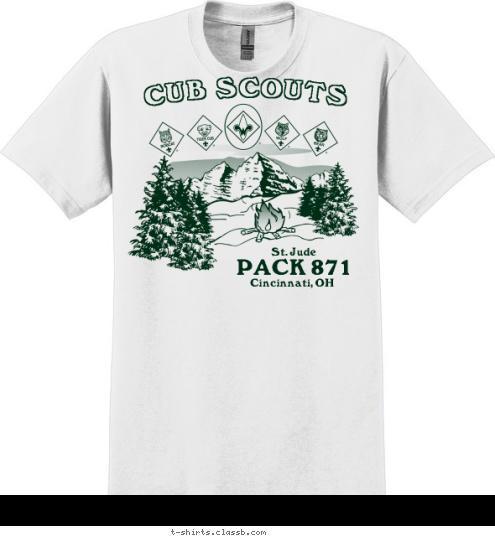 St. Jude PACK 871 Cincinnati, OH CUB SCOUTS T-shirt Design 