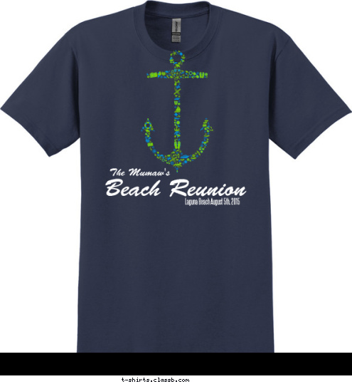 Laguna Beach August 5th, 2015 The Mumaw's  Beach Reunion T-shirt Design SP5590