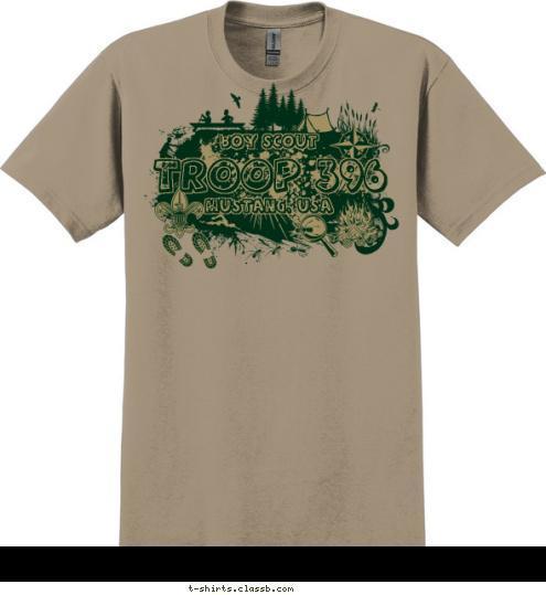 MUSTANG, USA TROOP 396 BOY SCOUT T-shirt Design 