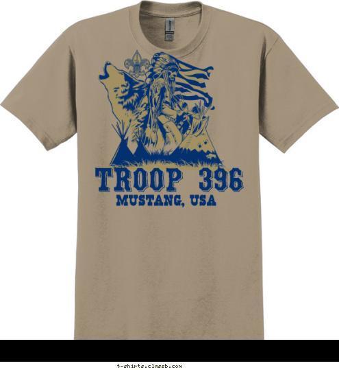 TROOP 396 MUSTANG, USA T-shirt Design 