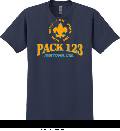 PACK 123 ANYTOWN, USA T-shirt Design 