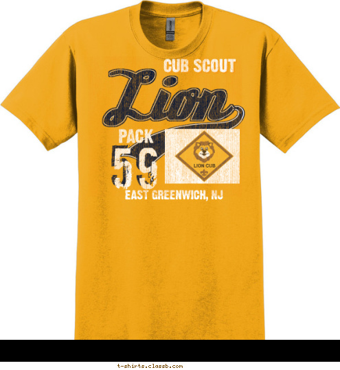 PACK 59 EAST GREENWICH, NJ CUB SCOUT Lion T-shirt Design 