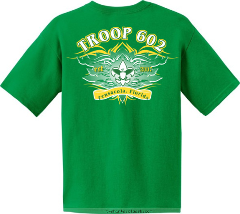 est est TROOP 602 TROOP 602 2007 2007 Pensacola, Florida Pensacola, Florida T-shirt Design 