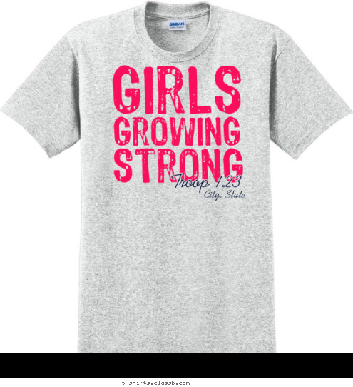 New Text Troop 123 Girl Scout Troop 123 City, State T-shirt Design SP5615