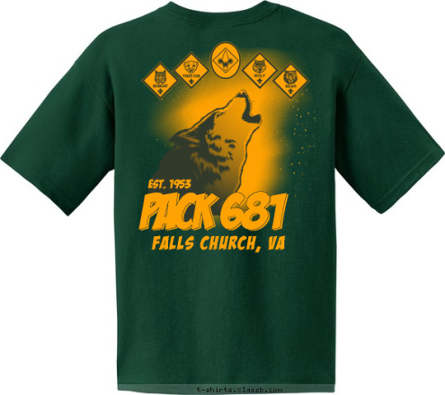 Est. 1953 Falls Church, VA PACK 681 Falls Church, VA PACK 681 T-shirt Design 