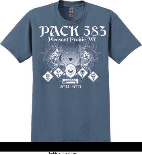 2014-2015 Pleasant Prairie, WI 583 PACK  T-shirt Design 